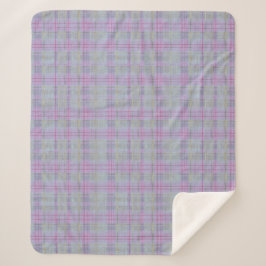 Lavender Plaid Harmony  Sherpa Deken