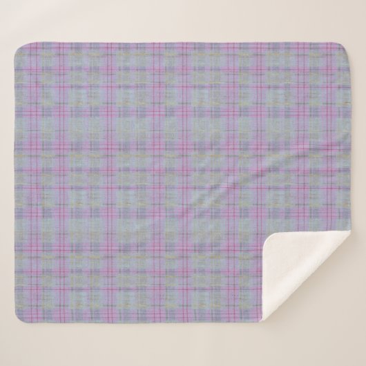 Lavender Plaid Harmony  Sherpa Deken (Voorkant (horizontaal))