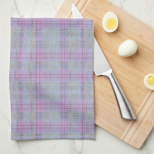 Lavender Plaid Harmony  Theedoek (Quarter Fold)
