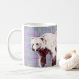 Lavender Plaid Momma Bear Koffiemok