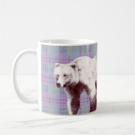 Lavender Plaid Momma Bear Koffiemok