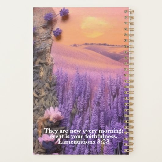 Lavender Planner Lamentations 3:23 (Achterkant)