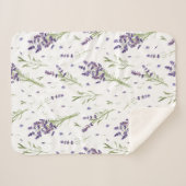Lavender Plant Pattern Sherpa Fleece Blanket Deken (Voorkant (horizontaal))