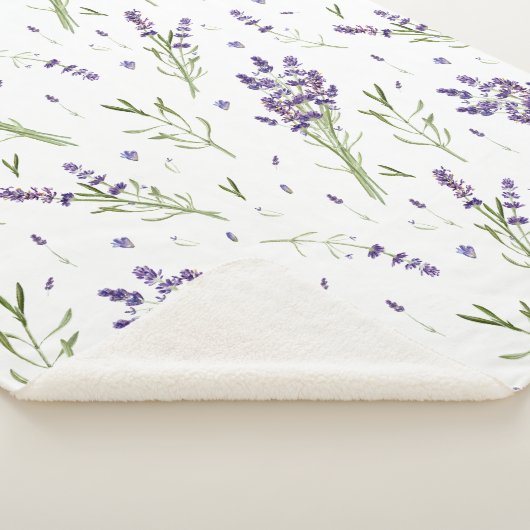 Lavender Plant Pattern Sherpa Fleece Blanket Sherpa Deken (3/4)
