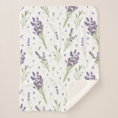 Lavender Plant Pattern Sherpa Fleece Blanket Sherpa Deken (Voorkant)
