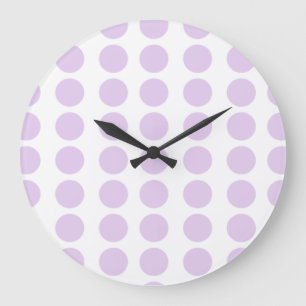 Lavender Polka Dots Design Grote Klok