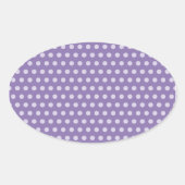 Lavender Polka Dots Ovale Sticker (Voorkant)