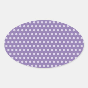 Lavender Polka Dots Ovale Sticker