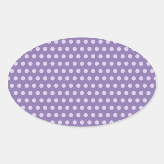 Lavender Polka Dots Ovale Sticker (Voorkant)