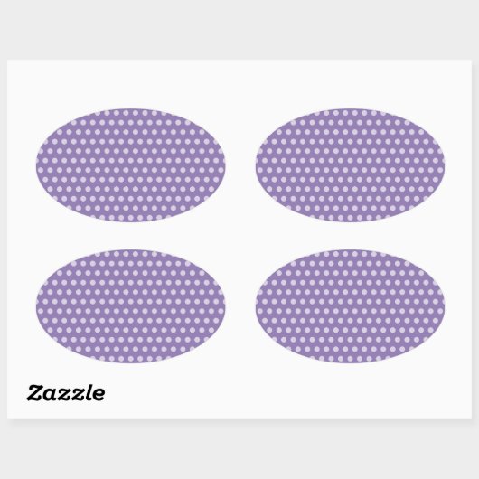 Lavender Polka Dots Ovale Sticker (Vel)