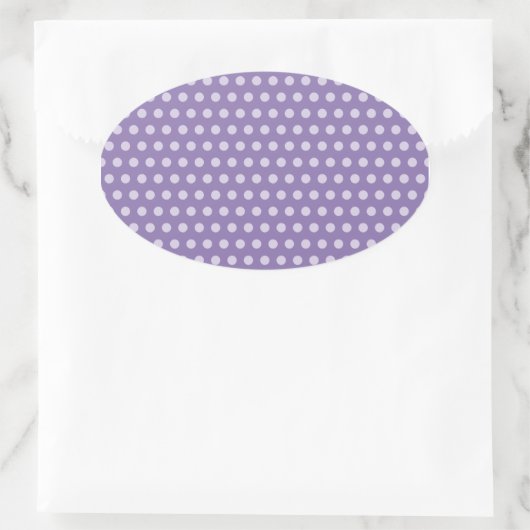 Lavender Polka Dots Ovale Sticker (Tas)