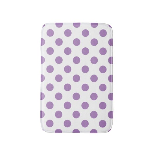 Lavender polka stipt wit badmat (Voorkant Verticaal)