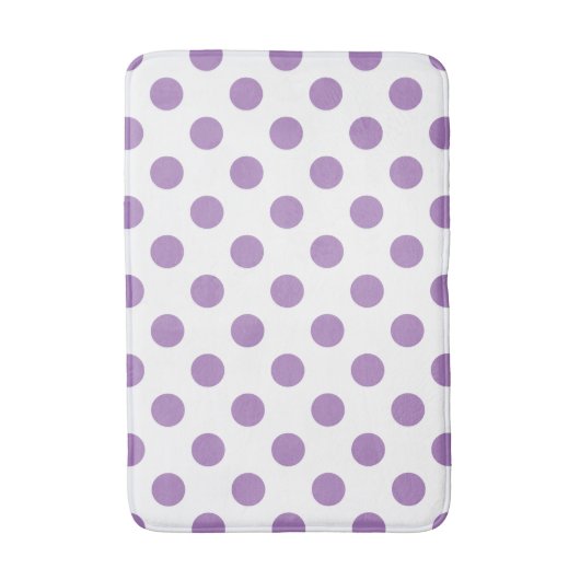 Lavender polka stipt wit badmat (Voorkant Verticaal)