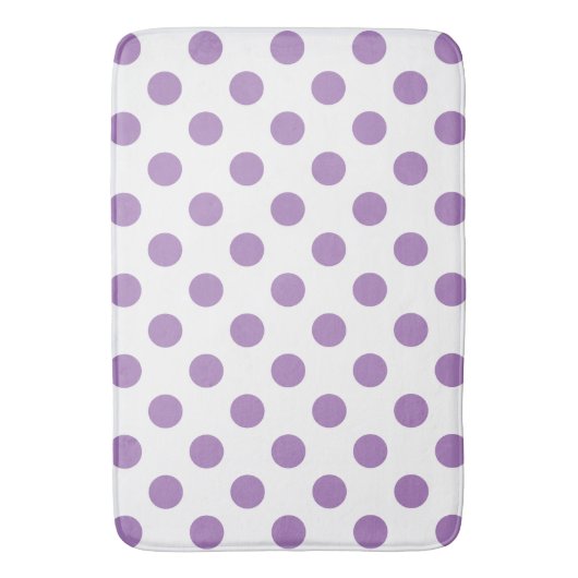 Lavender polka stipt wit badmat (Voorkant Verticaal)