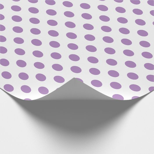 Lavender polka stipt wit cadeaupapier (Hoek)