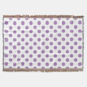 Lavender polka stipt wit deken
