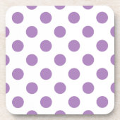 Lavender polka stipt wit drankjes onderzetter (Voorkant)