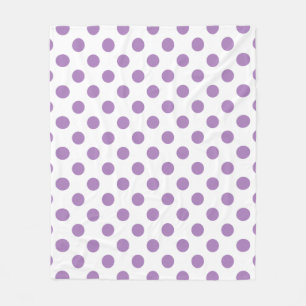 Lavender polka stipt wit fleece deken