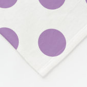 Lavender polka stipt wit fleece deken (Hoek)