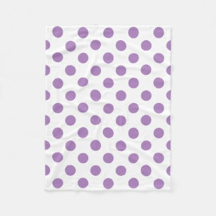 Lavender polka stipt wit fleece deken