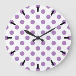 Lavender polka stipt wit grote klok