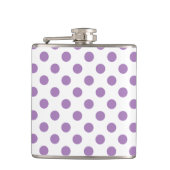 Lavender polka stipt wit heupfles (Voorkant)