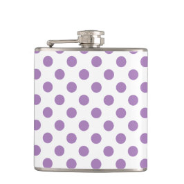 Lavender polka stipt wit heupfles