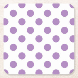 Lavender polka stipt wit kartonnen onderzetters