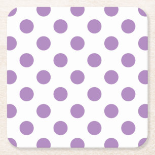 Lavender polka stipt wit kartonnen onderzetters