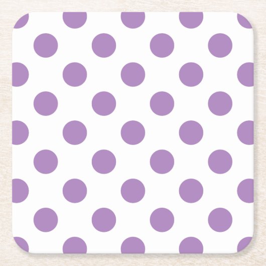 Lavender polka stipt wit kartonnen onderzetters (Voorkant)