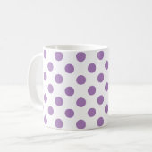 Lavender polka stipt wit koffiemok (Voorkant links)