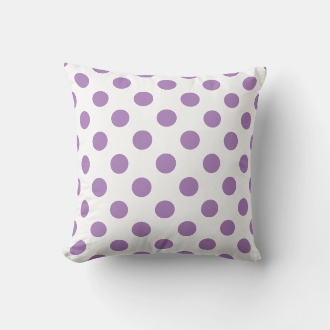 Lavender polka stipt wit kussen (Voorkant)