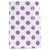 Lavender polka stipt wit medium cadeauzakje (Voorkant)