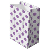 Lavender polka stipt wit medium cadeauzakje (Achterkant Gekanteld)