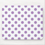 Lavender polka stipt wit muismat<br><div class="desc">Laadbord en witte polka-stippen</div>