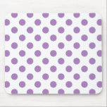 Lavender polka stipt wit muismat<br><div class="desc">Laadbord en witte polka-stippen</div>