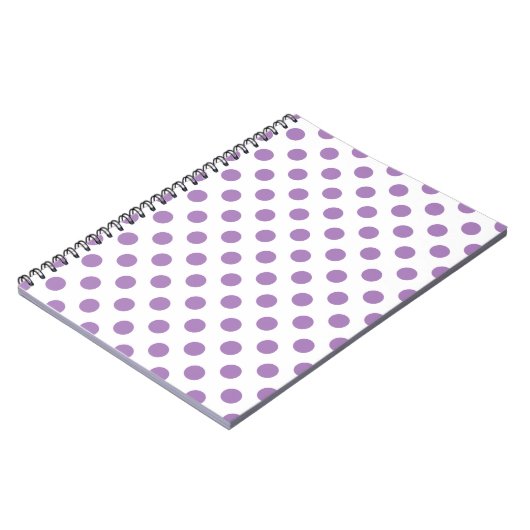 Lavender polka stipt wit notitieboek (Linkerzijde)