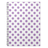 Lavender polka stipt wit notitieboek (Voorkant)