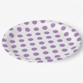 Lavender polka stipt wit papieren bordje (Gekanteld)