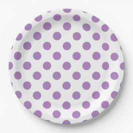 Lavender polka stipt wit papieren bordje