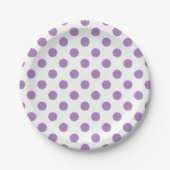 Lavender polka stipt wit papieren bordje (Voorkant)