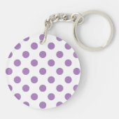 Lavender polka stipt wit sleutelhanger (Achterkant)