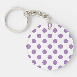 Lavender polka stipt wit sleutelhanger
