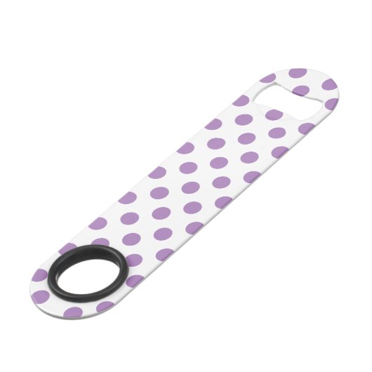 Lavender polka stipt wit speed flessenopener (Voorkant Gekanteld)