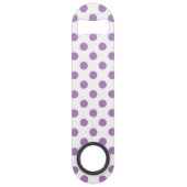 Lavender polka stipt wit speed flessenopener (Voorkant)