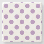 Lavender polka stipt wit stenen onderzetter (Voorkant)