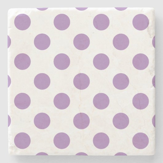 Lavender polka stipt wit stenen onderzetter (Voorkant)