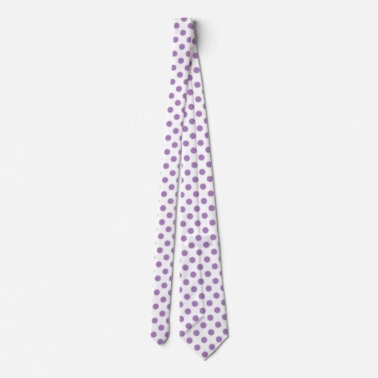 Lavender polka stipt wit stropdas (Achterkant)
