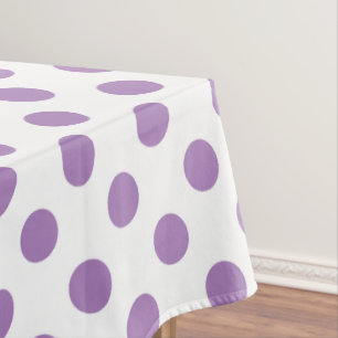 Lavender polka stipt wit tafelkleed