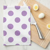 Lavender polka stipt wit theedoek (Quarter Fold)